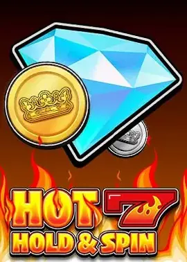 Retro sevens slot with hold-and-spin mechanic and locked coin prizes.